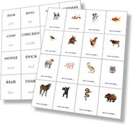 English vocabulary Printable Flashcards